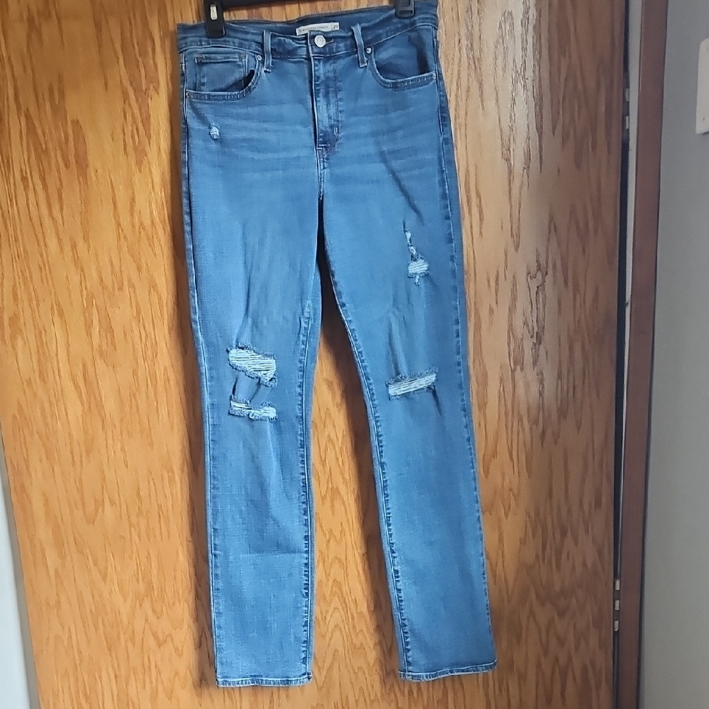 Levi's Women's Distressed Straight Leg Jeans - Blue